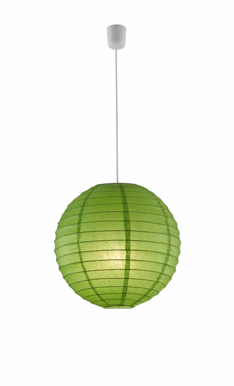 lampada a sospensione lanterna 40 x 39 cm E27 carta 60W verde