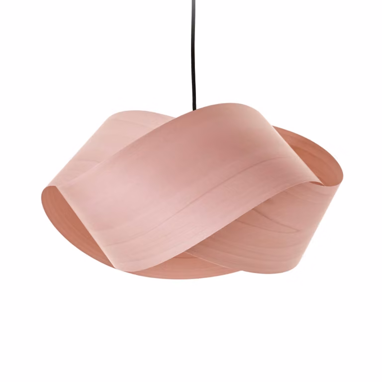 LZF LAMPS Lampada a sospensione Nut, dimmerabile, Violetto / Fucsia / Rosa, Soggiorno / Sala da pranzo, Legno, Design, Lampada a sospensione