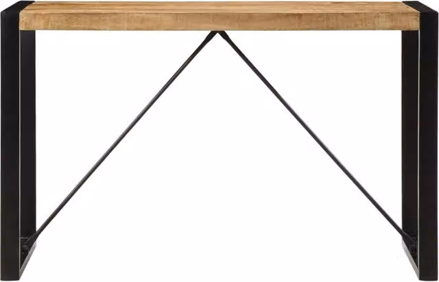 Tavolo da pranzo rettangolare in legno di mango e metallo vidaXL L/P/H: 120 x 55 x 76 cm