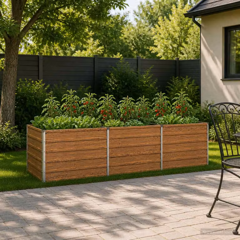Letto rialzato da giardino vidaXL in metallo corten marrone L: 240 cm, P: 80 cm, H: 55 cm