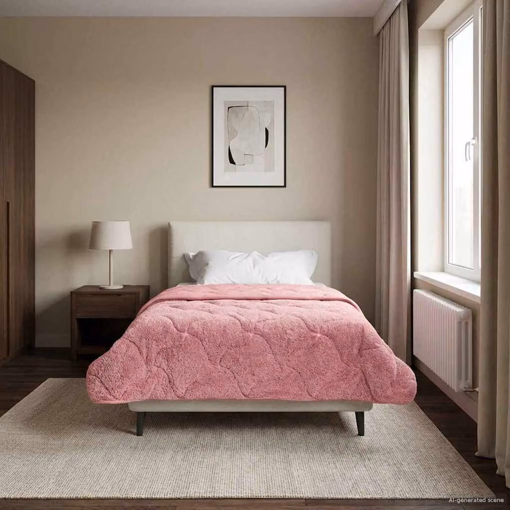 vidaXL Piumone Invernale Rosa in Microfibra Traspirabile e Reversibile L/P/H: 140 x 220 cm