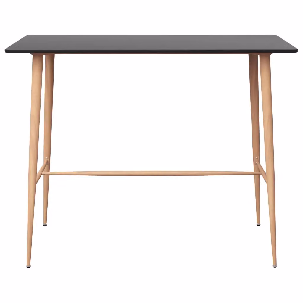 Set da pranzo moderno vidaXL composto da tavolo rettangolare e 4 sedie, nero e grigio, L/P/H: 120 x 60 x 75 cm