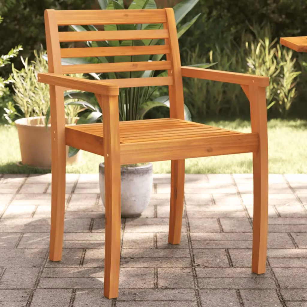 Set di 4 sedie da giardino vidaXL in legno di acacia oliato marrone L: 59 cm, P: 55 cm, H: 85 cm – 1