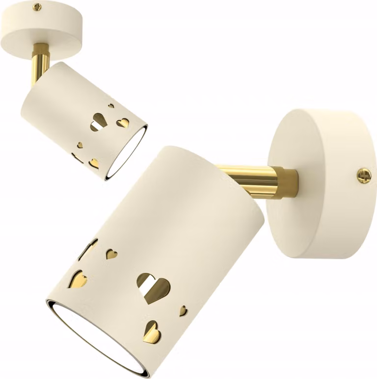 Lampada Da Tetto Per Bambini A Led A Faretto Beige Cuore Ecru Oro Gu10