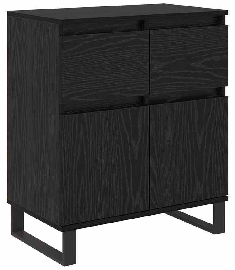 Credenza con cassetto Rovere Nero 60 x 35 x 70 cm