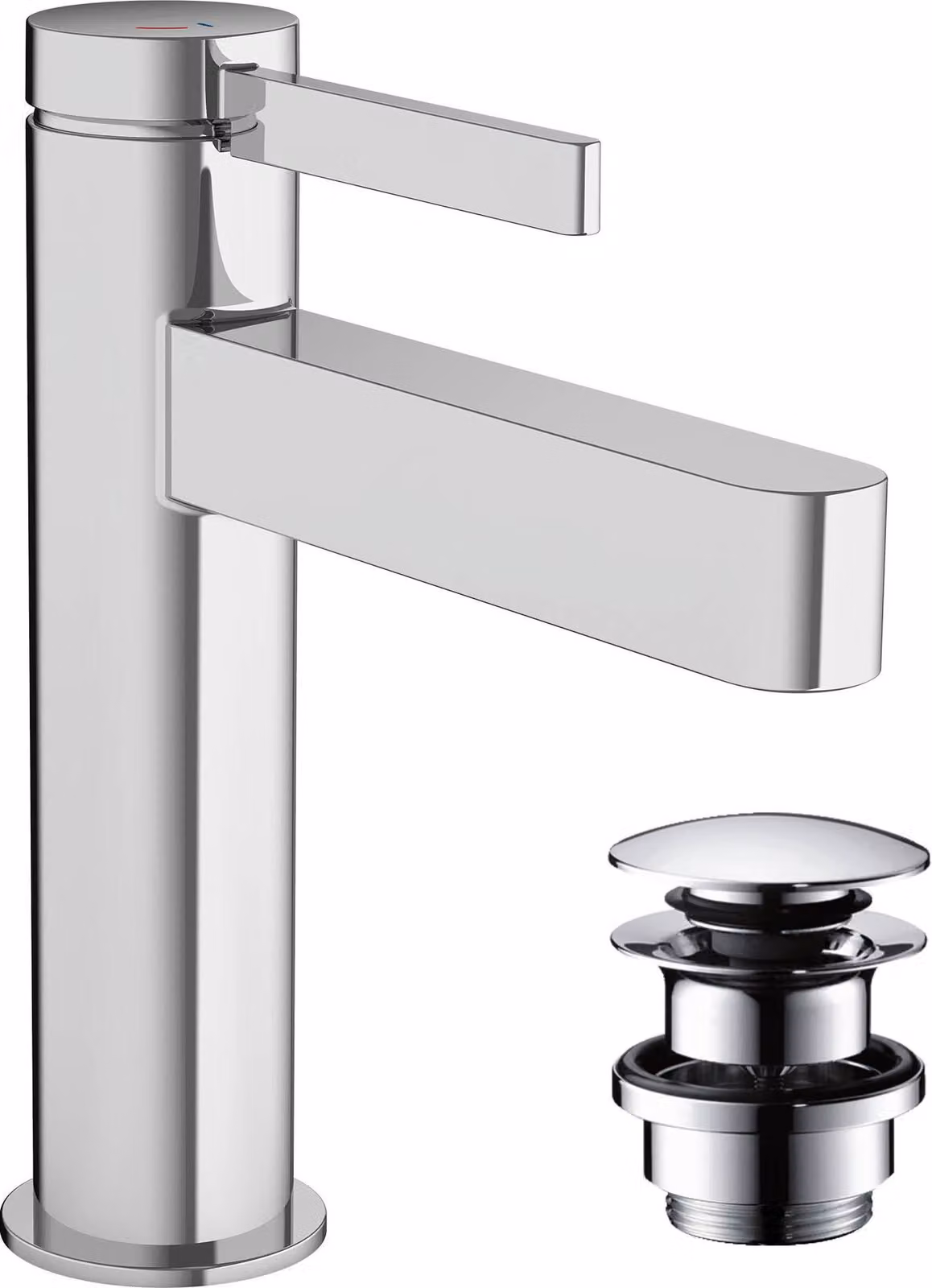 hansgrohe Finoris robinetterie de lavabo monocommande 110 CoolStart avec vidage Push-Open, portée 139mm, 76024000, 76024000