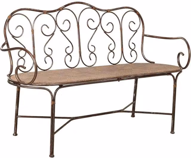 Panchina in metallo 146,69x55,25x45,09/89,54h cm marrone
