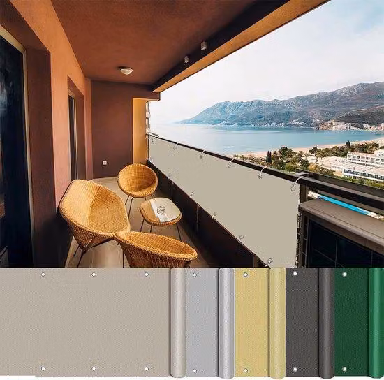 Tenda da balcone - Tenda parasole traspirante al vento e alle intemperie - 150 x 400 cm - Marrone beige