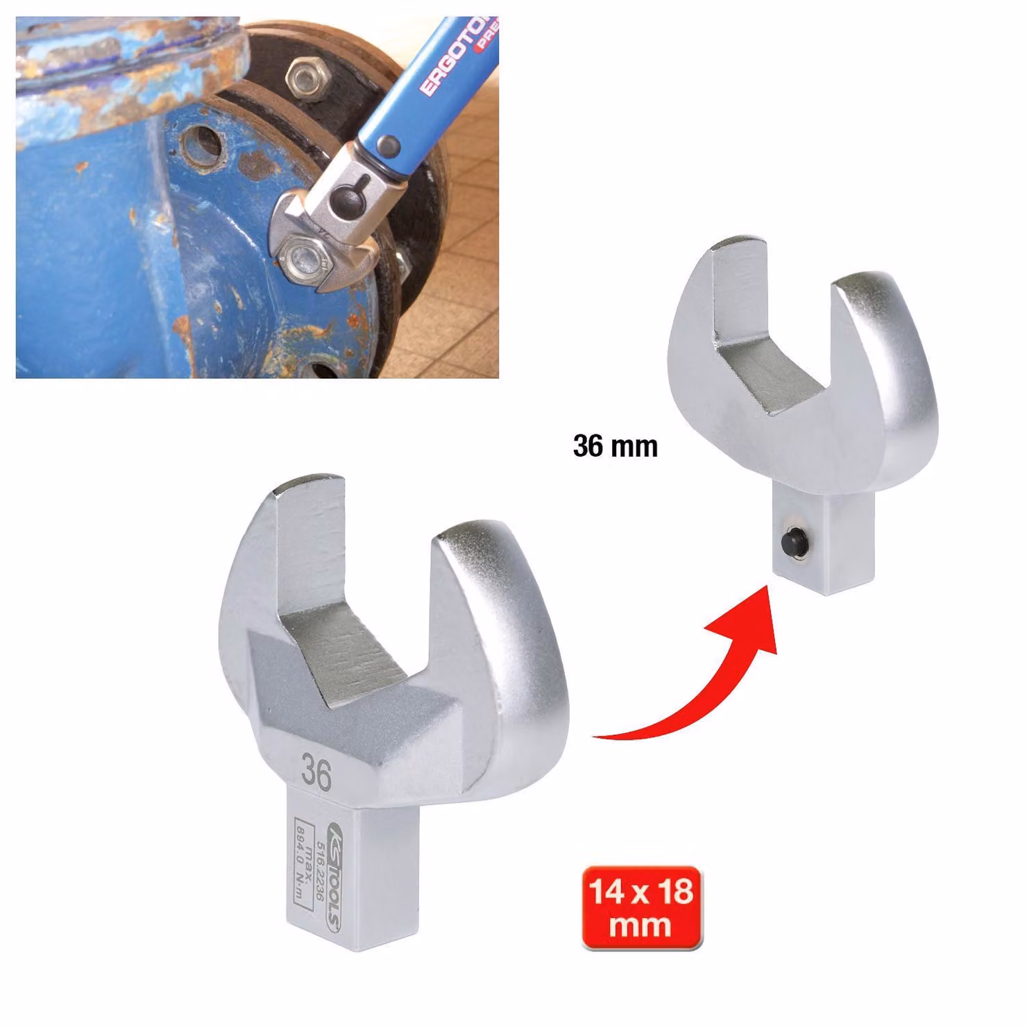 KS TOOLS Chiave combinata 14x18 mm 36 mm - 516.2236