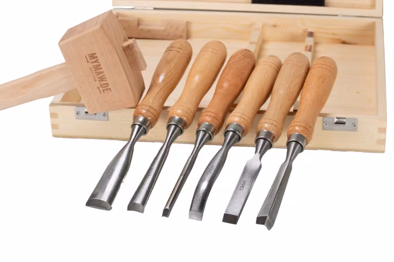 Set di utensili per intaglio del legno, 7 pezzi.