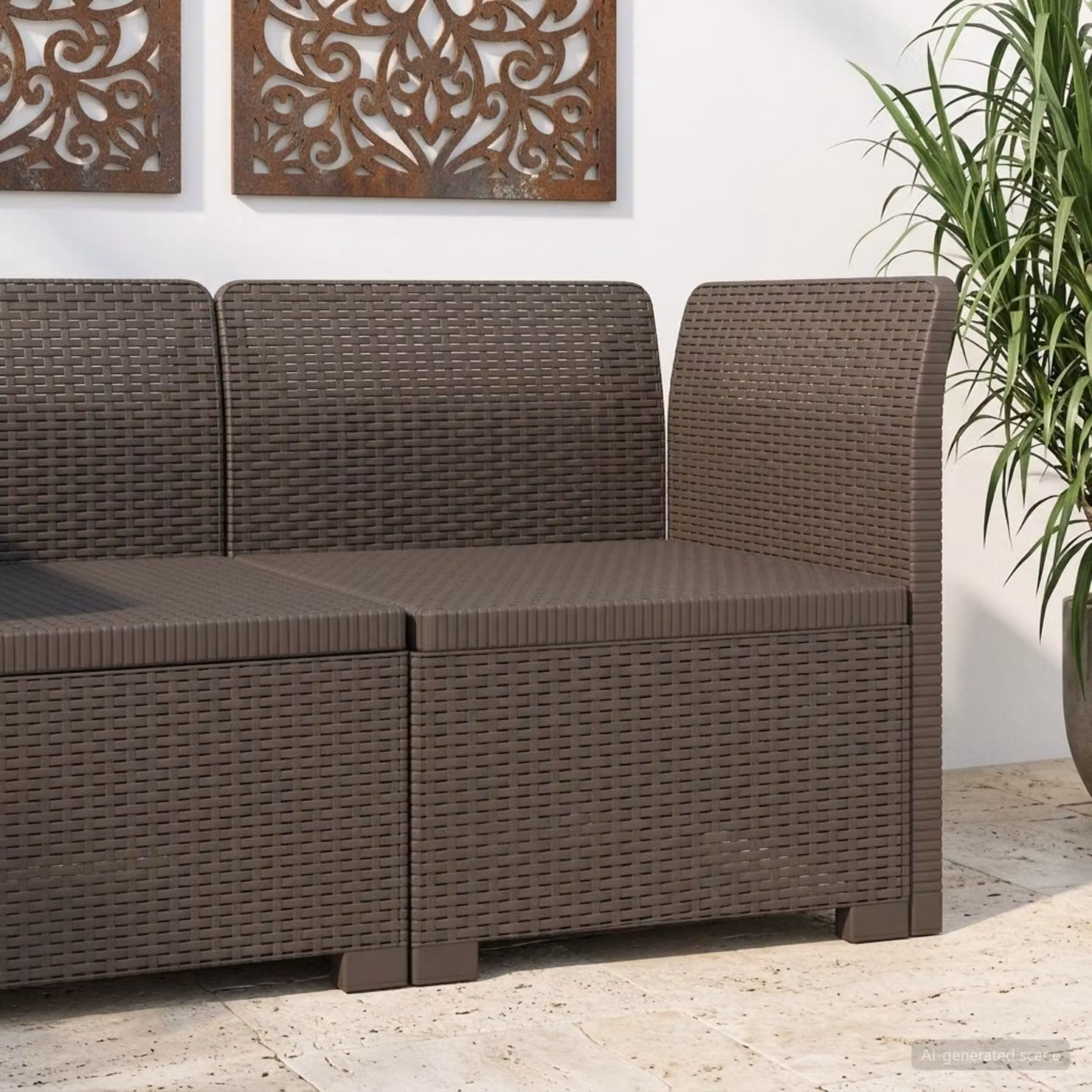 vidaXL Divano da Giardino a 1 Posto in Rattan PP Grigio Chiaro