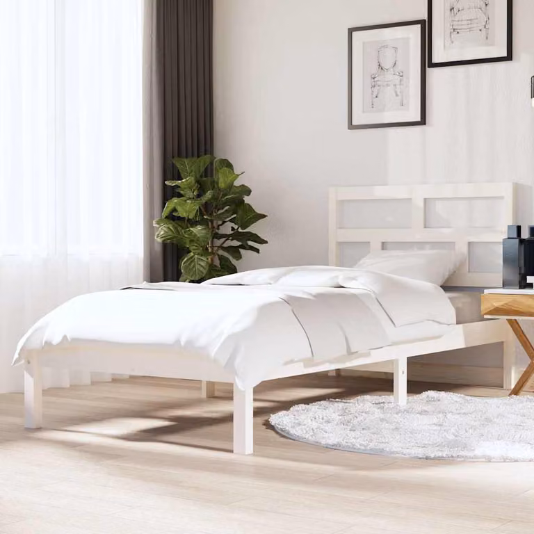 Giroletto singolo vidaXL in legno massello di pino bianco L/P/H: 190 x 90 x 195,5 cm