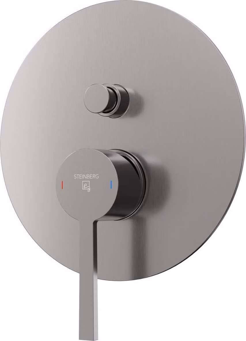 Steinberg Série 260 Mélangeur bain/douche, Set de finition, encastré, 2 consommateurs, rond, 26021033BGM, 26021033BGM