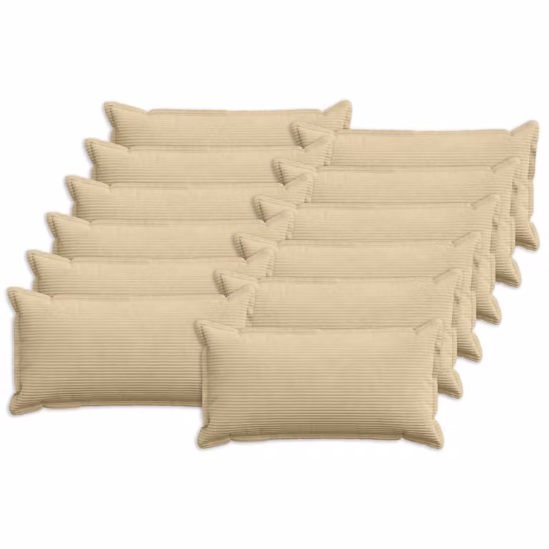 Set di 12 federe vidaXL HOUTEN in velluto a coste, Grigio Verde Chiaro, 40 x 80 cm