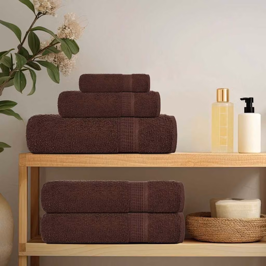 vidaXL Asciugamani da doccia FROGN 2 pz Marrone 70x140 cm 360 g/m²