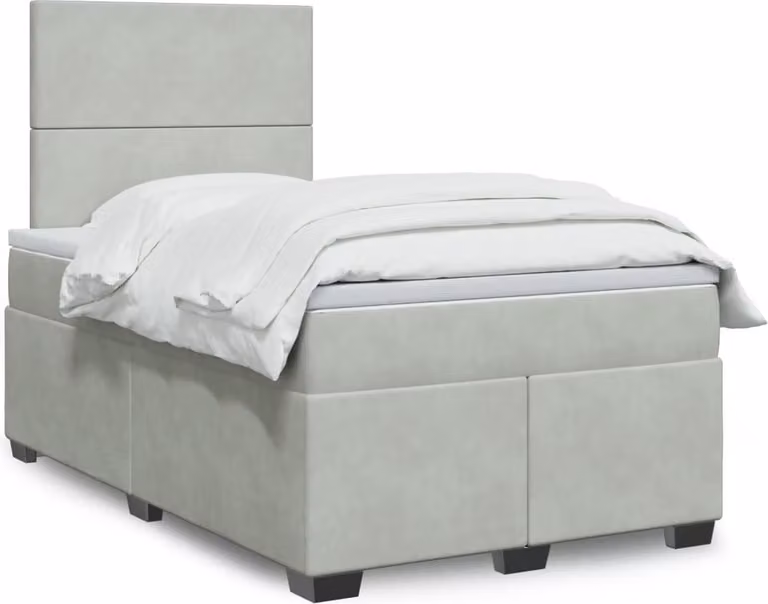 Maison Exclusive - Giroletto a Molle con Materasso Grigio Chiaro 120x200cm Velluto