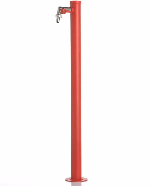 Fontana da Giardino con Rubinetto Belfer 42/SR Rossa in Metallo, L/P/H: 86 x 86 x 45 cm