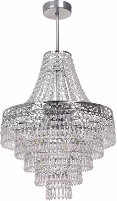 Lampadario a soffitto Coral Milagro in argento e cristallo con 3 lampadine E14