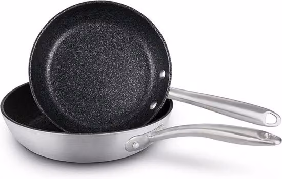 Set di pentole in acciaio inossidabile a induzione 2 pezzi - padella da 25cm e 29cm pentola antiscivolo, lavastoviglie, resistente ai graffi - pentole in acciaio inossidabile