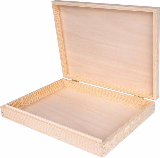 Scatola di legno non etichettata A4 332 x 252 x 42 cm - scatola di legno per documenti e oggetti di valore