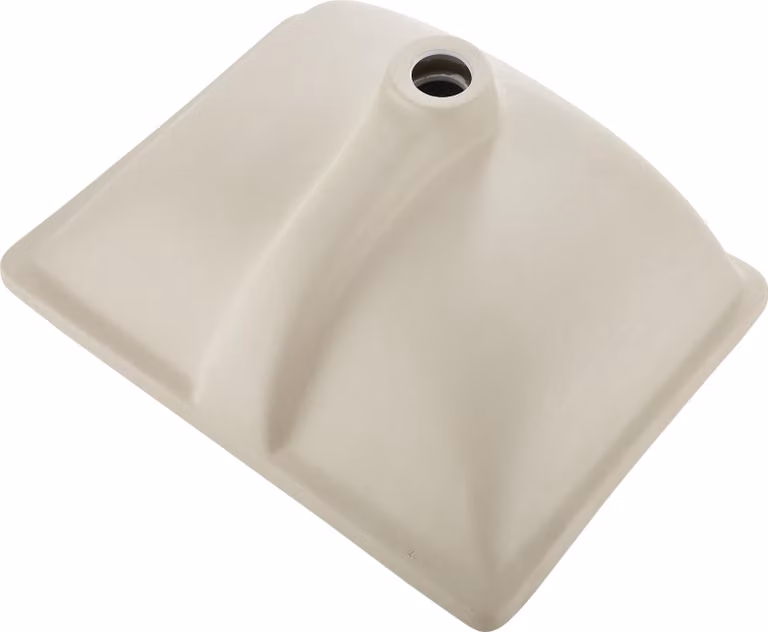 SucceBuy Lavello sottopiano in Vetroceramica 515 x 385 mm, lavello rettangolare con foro di troppopieno, lavello sottopiano moderno per spazi compatti, lavello da bagno bianco