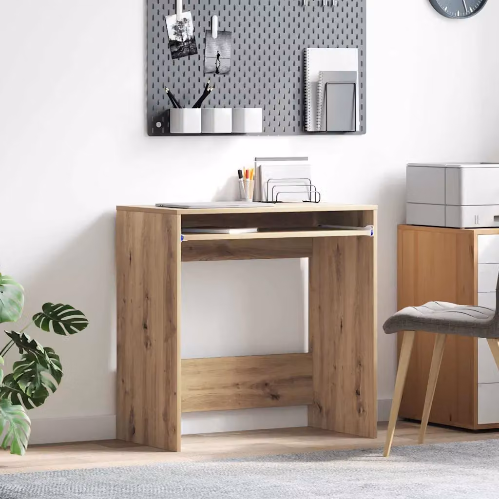 Scrivania da scrittura vidaXL in legno ingegnerizzato color rovere e marrone L: 120 cm, P: 60 cm, H: 75 cm