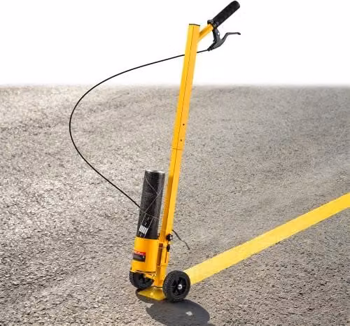 VEVOR Canna Traccialinee per Segnaletica a Terra Orizzontale a 2 Ruote, per Uso Industriale, Ideale per Parcheggi, Strade e Campi, Leggera e Facile da Spingere, Marcatura a Vernice, Colore Giallo