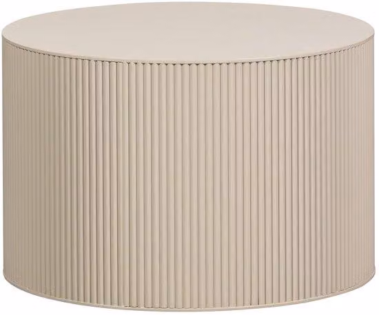 Tavolino rotondo color beige antico per salotti eleganti