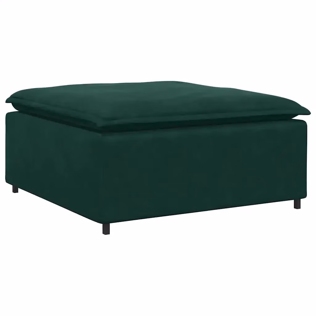 Poggiapiedi Modulare vidaXL in Velluto Verde con Struttura in Metallo L: 100 cm, P: 100 cm, H: 48 cm – 2
