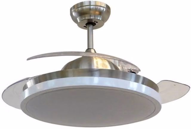 V-TAC VT-3042-3 Ventilatore da Soffitto LED 3 in 1 con Motore DC 30W e Telecomando, Colore Argento