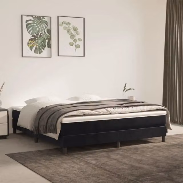 Materasso Ibrido vidaXL in Velluto Nero L: 160 cm, P: 200 cm, H: 20 cm