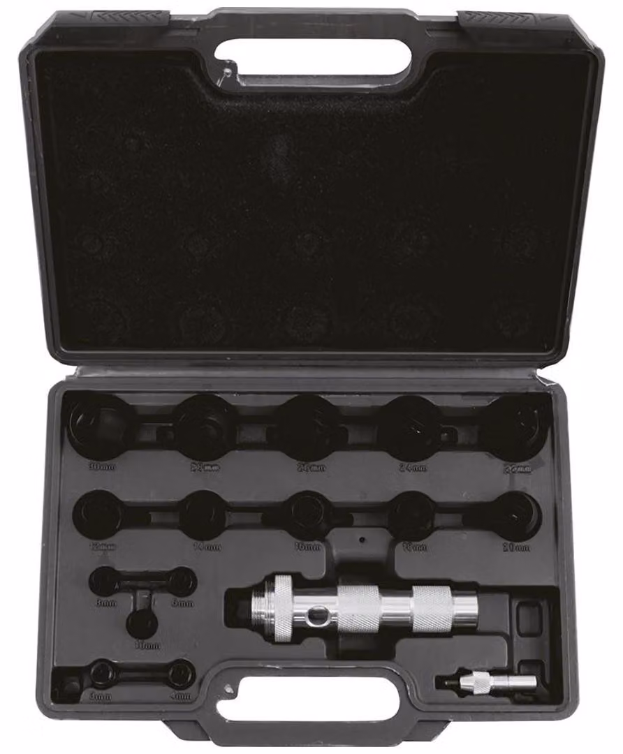 Set di punzoni Fortis, 28 pezzi, da 3 a 50 mm, in valigetta di plastica