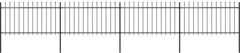 Recinzione da Giardino con Punta a Lancia in Acciaio 714,5x100 cm Nero