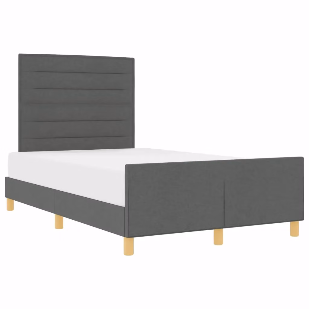 Struttura letto imbottita vidaXL in tessuto grigio con base in legno L: 120 cm, P: 200 cm, H: 126 cm – 2