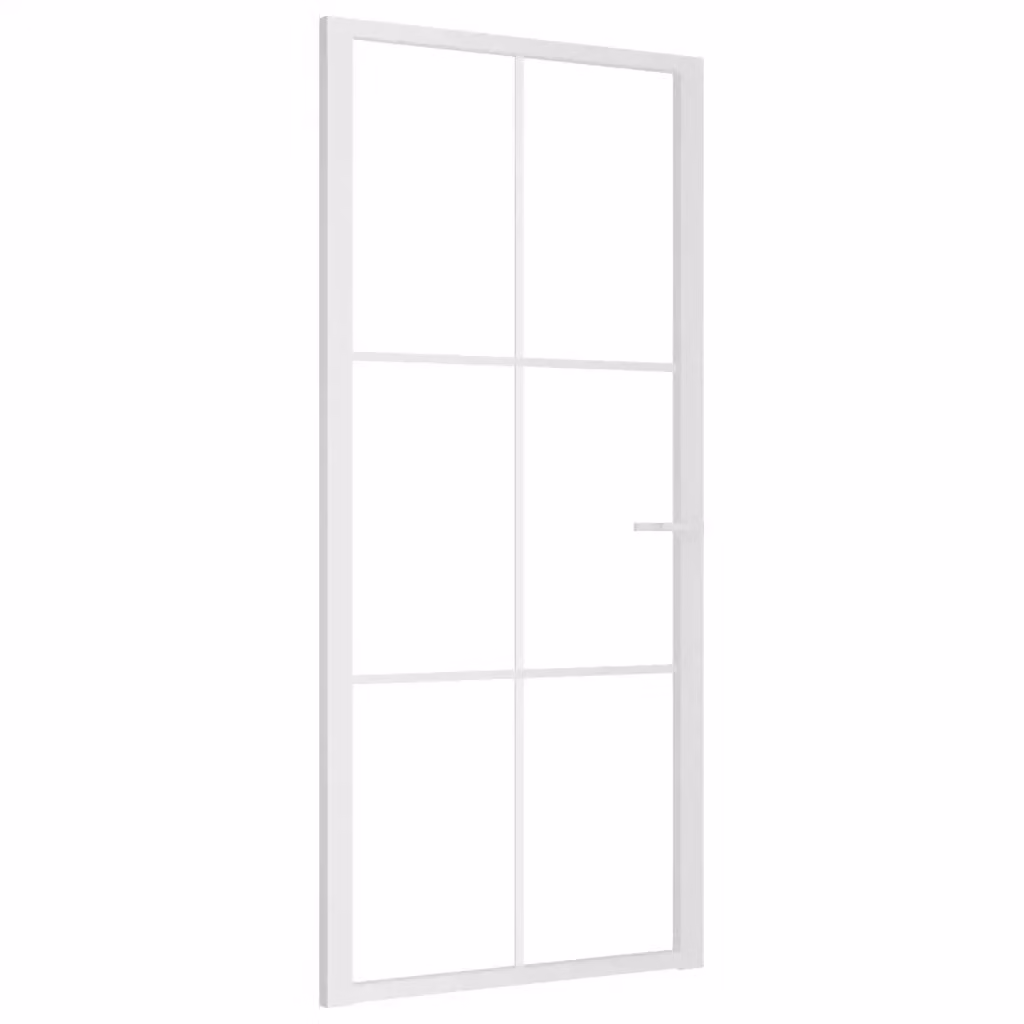Porta in vetro e alluminio vidaXL bianca e trasparente, reversibile, L: 93 cm, H: 201,5 cm – 2