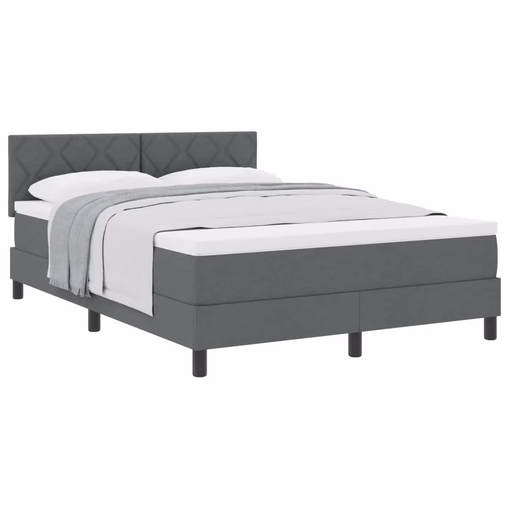 Letto ibrido con testiera in tessuto grigio vidaXL L/P: 160 x 200 cm – 2