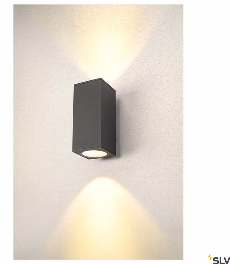 Enola Square L Up/Down LED wall light antracite CCT 3000/4000K Colore luce regolabile IP65