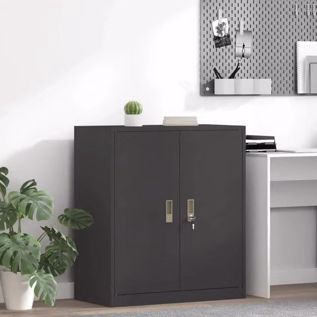 Armadio Nero 80 x 40 x 90 cm Acciaio 891682