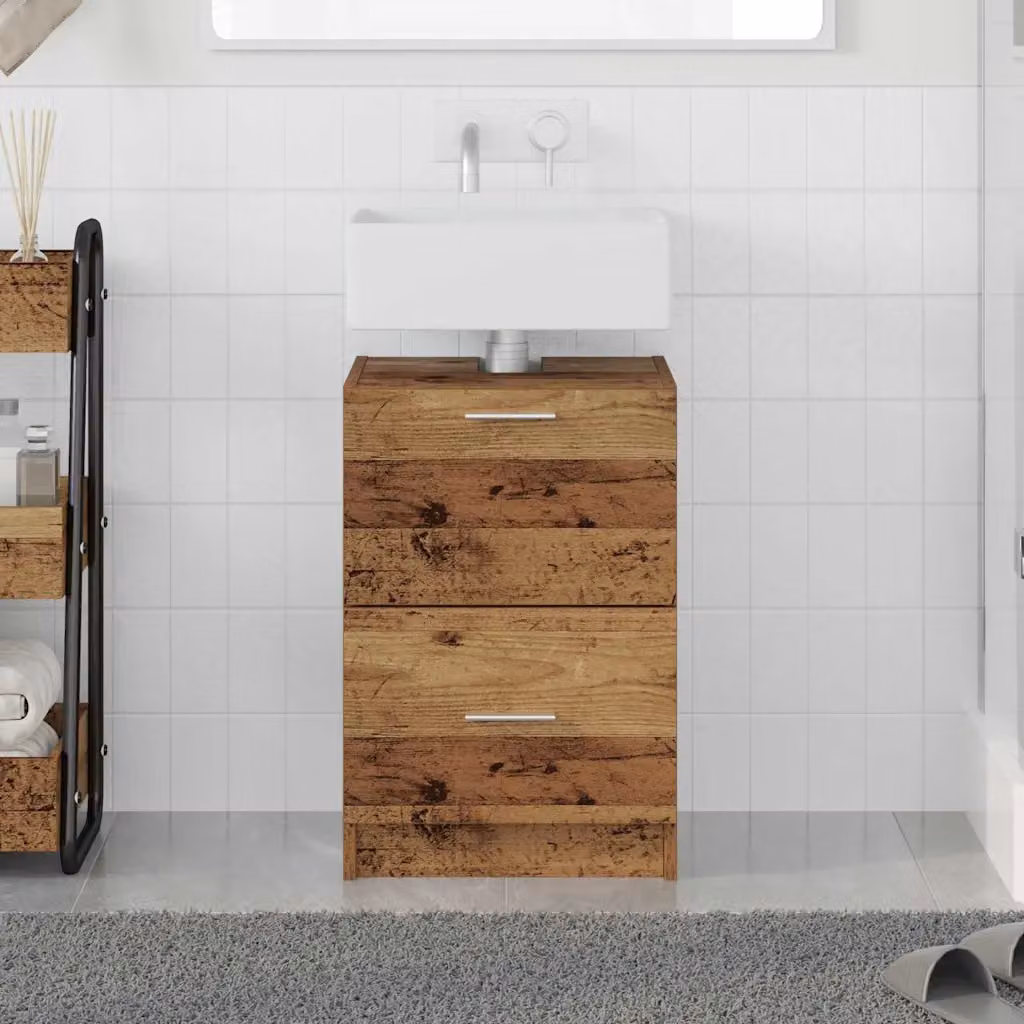 Mobile da bagno vidaXL in legno marrone con cassetti e ante L/P/H: 40 x 37 x 59 cm