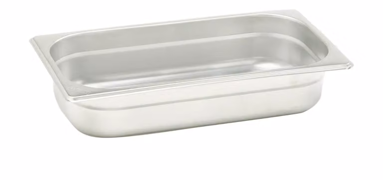 Bacinella Gastronorm in acciaio inox GN 1/3 6 pezzi cm. 32,5x17,6 h. cm. 6,5