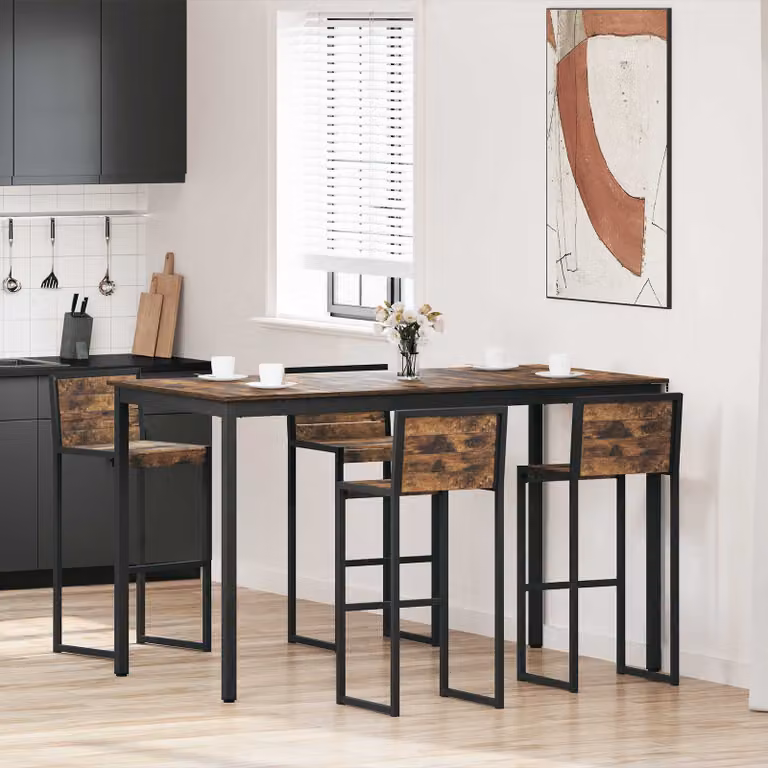 vidaXL Tavolo Bar Moderno Rettangolare in Legno Ingegnerizzato e Metallo, L 180 x P 90 x H 105 cm