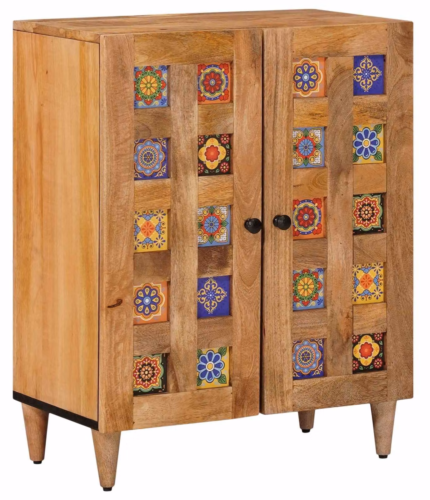 Credenza Naturale 60 x 33 x 75 cm Legno di mango massello