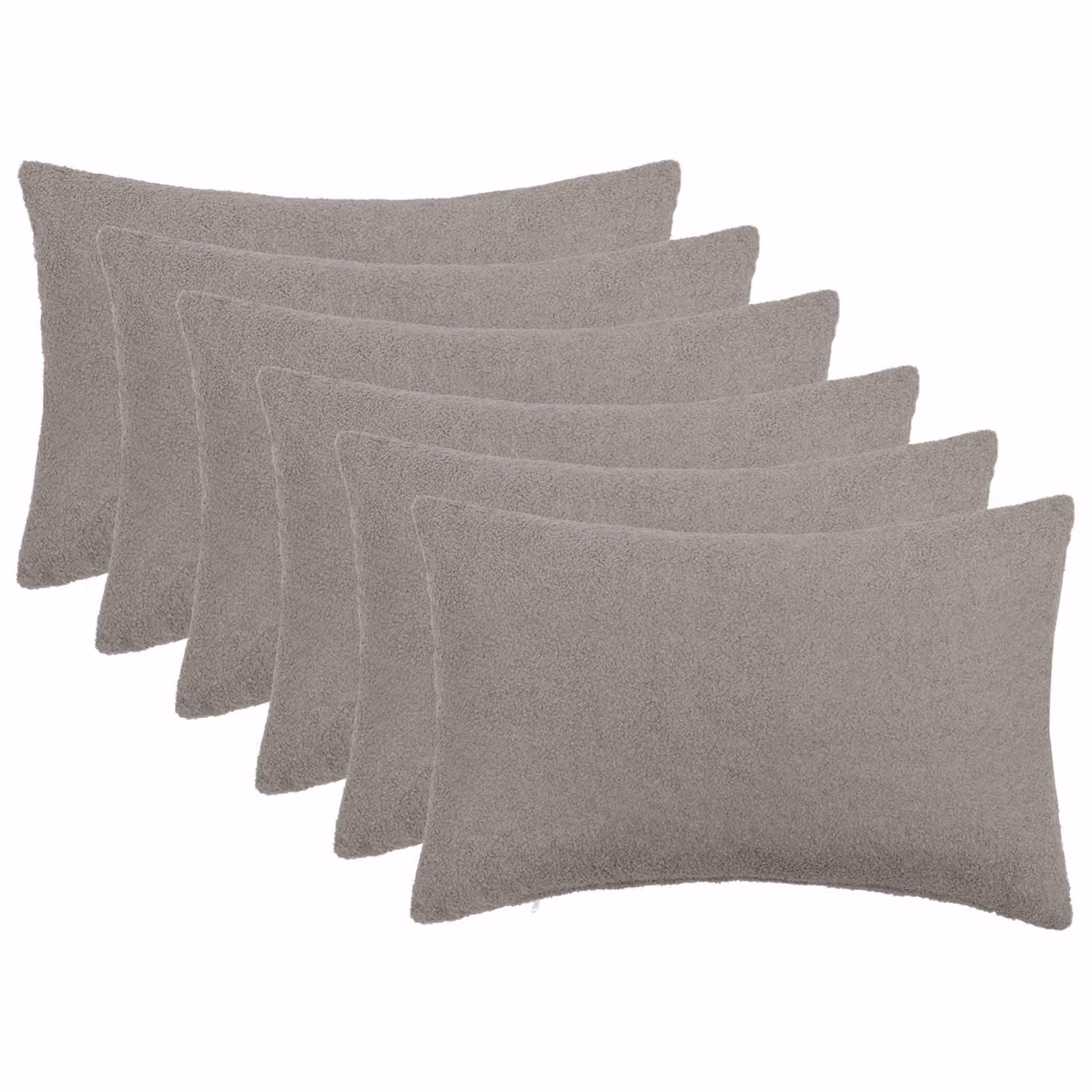 Set di 6 federe vidaXL HEERLEN in tessuto bouclé grigio chiaro, L 50 cm x P 75 cm
