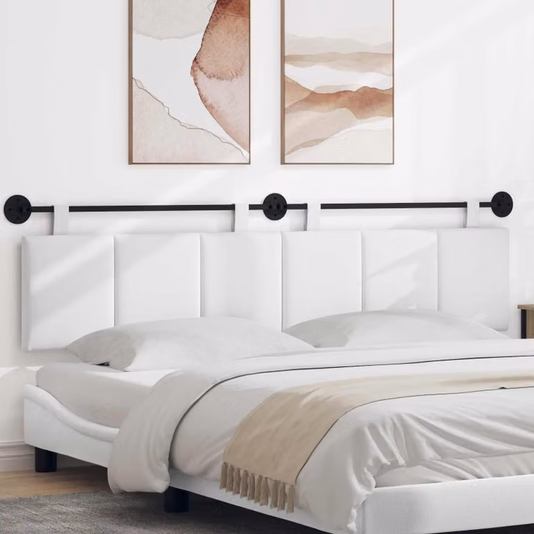 Testiera sospesa vidaXL in tessuto bianco velluto per camera da letto