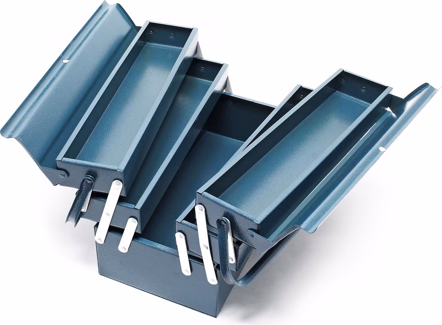 Cassetta porta attrezzi Wiltec 530x200x200mm in acciaio con 5 scomparti, resistente cassetta porta attrezzi con maniglia, cassetta porta attrezzi