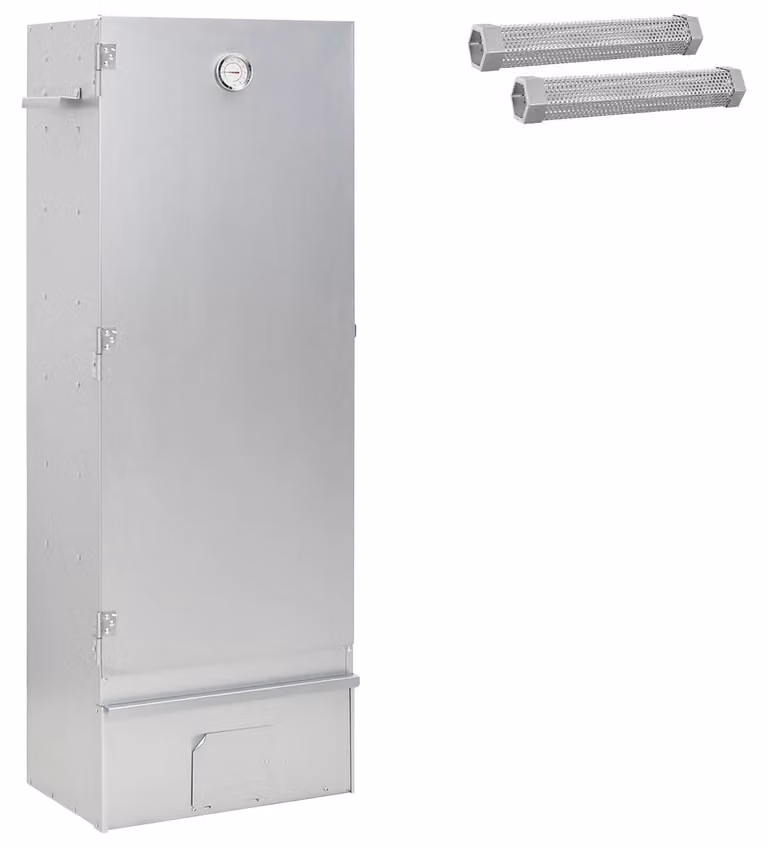 Forno affumicatore, 3 pezzi, dimensioni 44,5 x 29 x 110 cm, acciaio zincato, colore argento