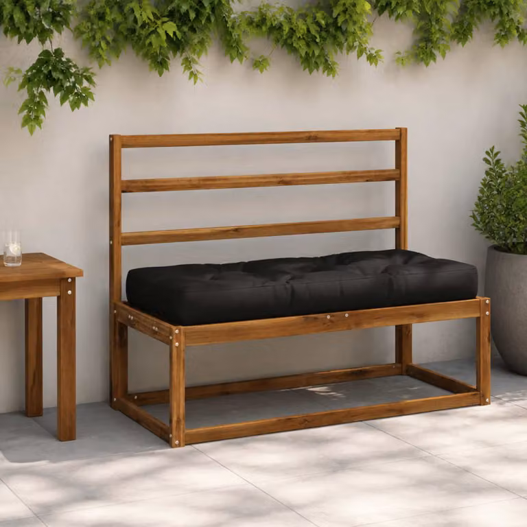 vidaXL Cuscino per Pallet VIANEN Nero in Poliestere L: 120 cm, P: 40 cm, H: 12 cm
