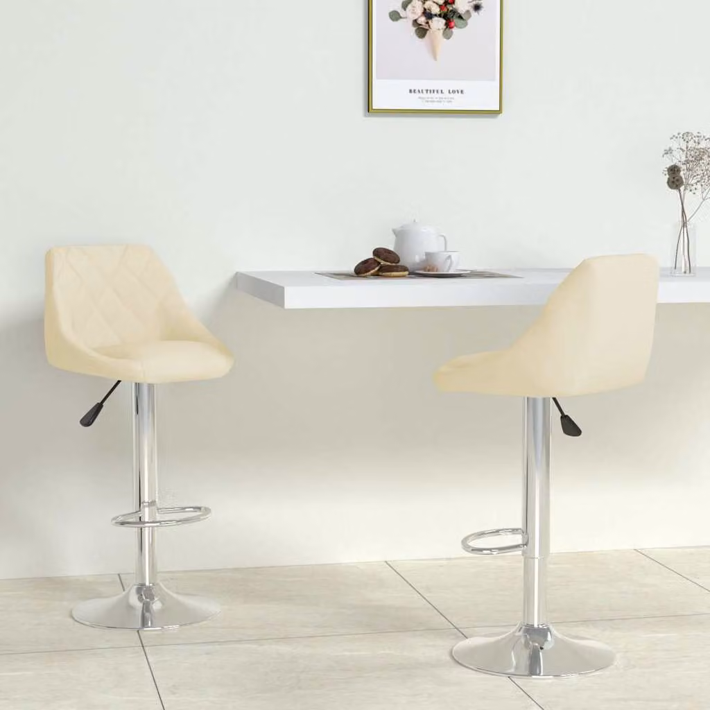 Set di 2 sgabelli da bar vidaXL in similpelle beige con base girevole a 360 gradi