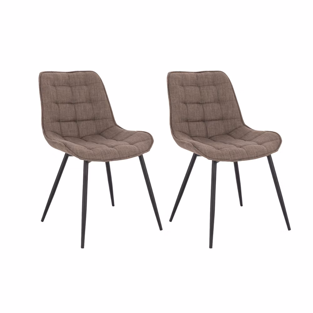 Home Deluxe - Sedia imbottita IKALO set di 2 - colore: grigio / marrone - imbottitura morbida, carico massimo 120 kg I Sedia da cucina Sedie da pranzo Sedie da sala da pranzo