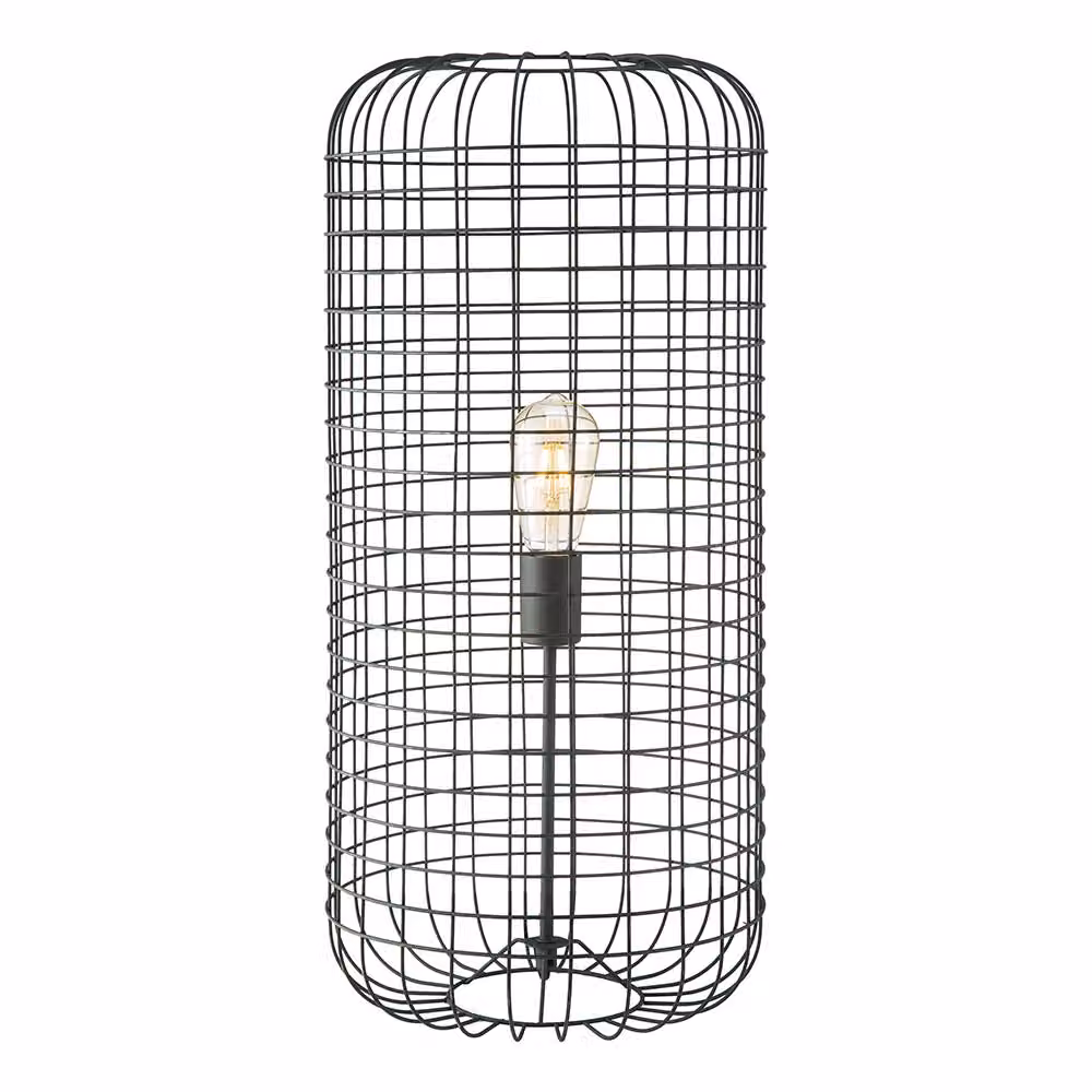 LeuchtenDirekt Lampada da tavolo Fabio cage design Ø 31cm nero